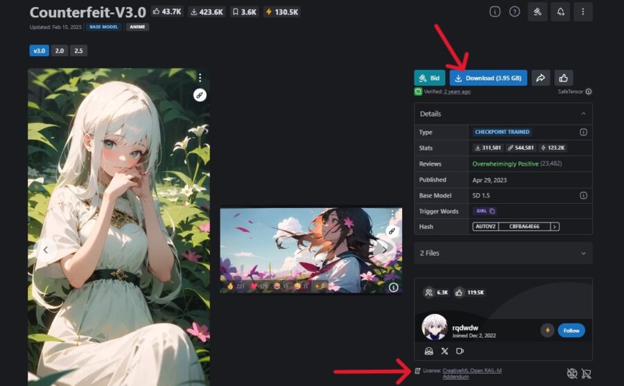モデル詳細画面